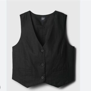 GAP Women's Linen Cotton Black Vest Top XL
